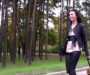 Euro slut Sheri took the offer of a man in giving her a lift