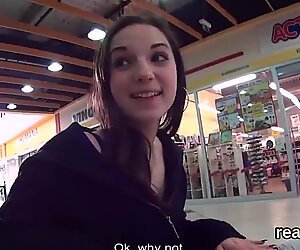 Beautiful czech teen gets tempted in the mall and screwed in pov