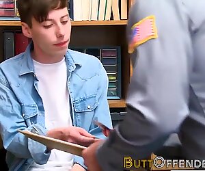 Thieving twink gets cumshot facial